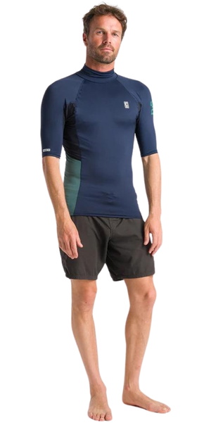 2026 C-Skins Mens NuWave X Short Sleeve Rash Vest C-NLYSSMT - Bluestone / Black / Dark Sage
